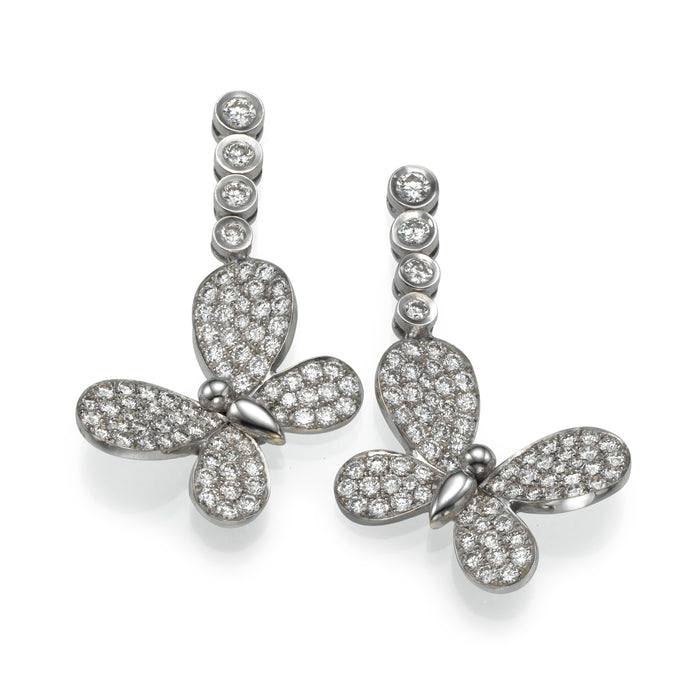 Diamonds Earring. 18k gold . Papillon ,  LP 2753