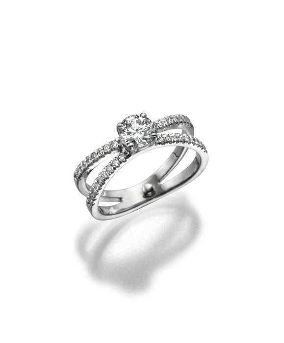 Solitaire Ring  Round Diamond, 0.50 ct, 18K Gold, 9051