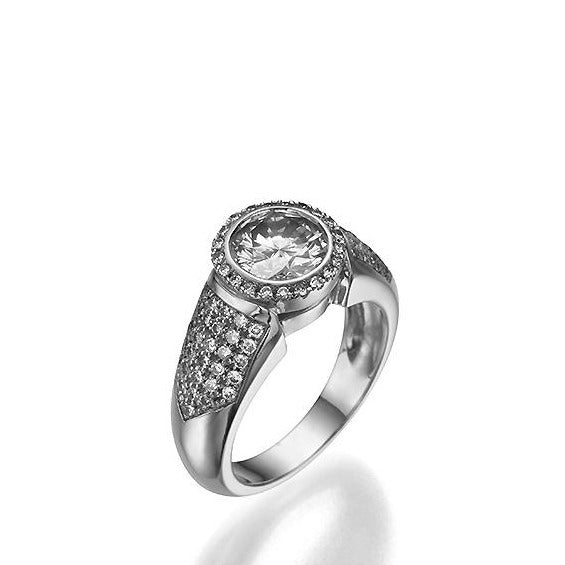 Solitaire  Ring 0.50ct Round diamond.18K gold. 9041