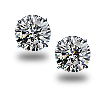 Classic stud earrings with LAB round diamonds. Solitaire, Briliants studs. 14k gold. 4502ECO