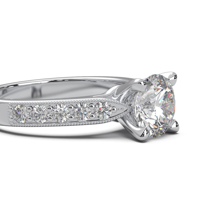 Solitaire  Ring 0.75 carat Rond Diamond. 18k Gold . 9058