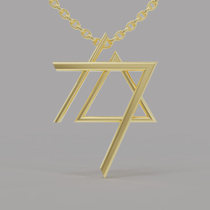 D.7.10 Pendant in Silver or Gold. Chain 70 cm (27.5") length.(small)