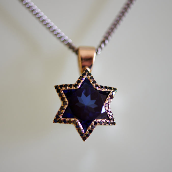 Lab Sapphire David star  Pend