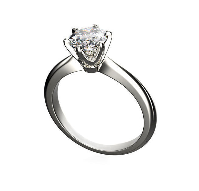 BRIGITA engagement  Ring   LAB Round cut Diamond. 14K gold ring. 9052ECO