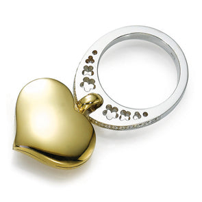 Diamonds Ring.18K gold Ring.  Swinging Hearts, LP 1793.