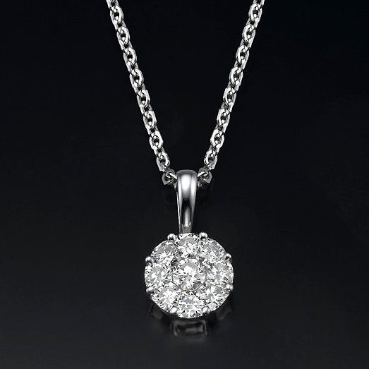 Classic Fine Round Diamonds pendant, Invisible setting..and made.
