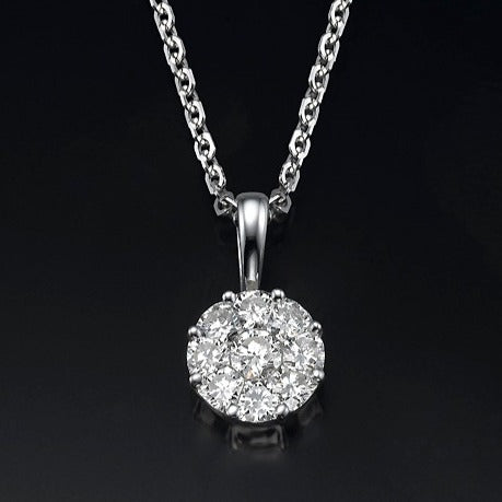 Round Diamonds pendant. Invisible setting. 18k gold. Octiliant  6575