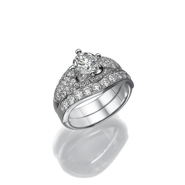 A Solitaire Ring  0.50ct Round Diamond and Bridal band, 18K gold. 9053