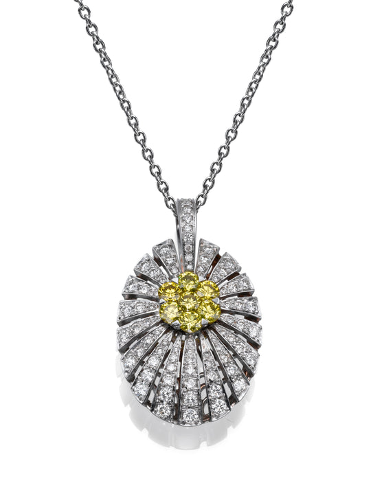 Designed pendant with . Yellow and white  Diamonds pendants. 6701