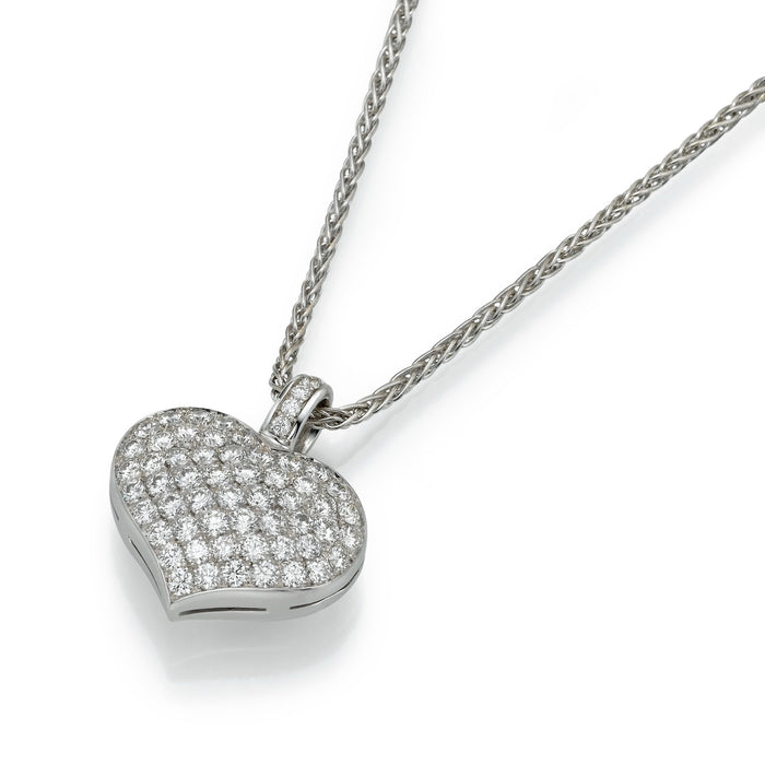 Diamonds Pendant. Heart shape Pendant. 18K gold. Swinging Hearts,  LP 3887