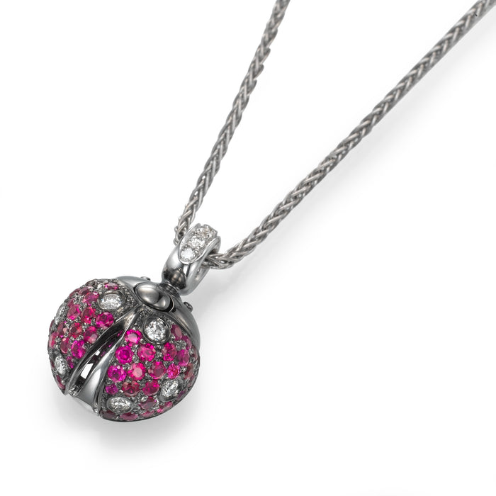 Rubies Pendant. Ladybug.  Diamonds and Rubies.  LP 3912