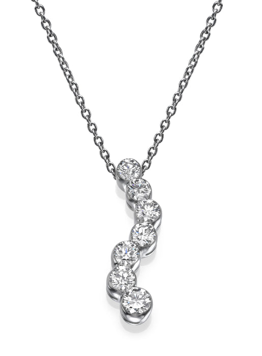 fine diamonds  pendant, necklace 18k white gold 0.90ct , hand made.
