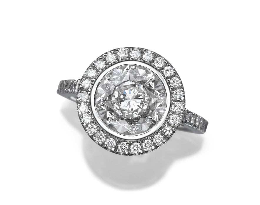טבעת יהלומים. טבעת בסגנון סוליטייר, טבעת מעורב. אוקטאר 3001.