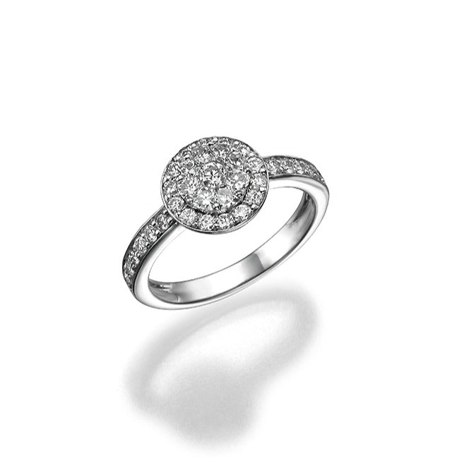 Solitaier style diamond Ring. Engagment Ring. Invisible setting. 18k gold. Octiliant 6577