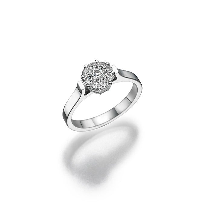 Solitaire style Diamond Ring. Invisible setting.18k gold. Octiliant   6571W