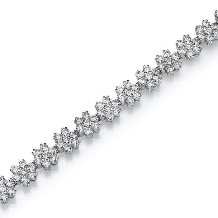 Diamond tennis bracelet . Round diamonds. 18k gold. 2502