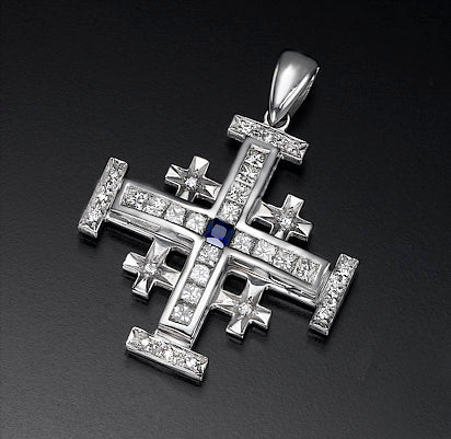 Jerusalem cross Pendant with Nano New Testament chip,  6008W