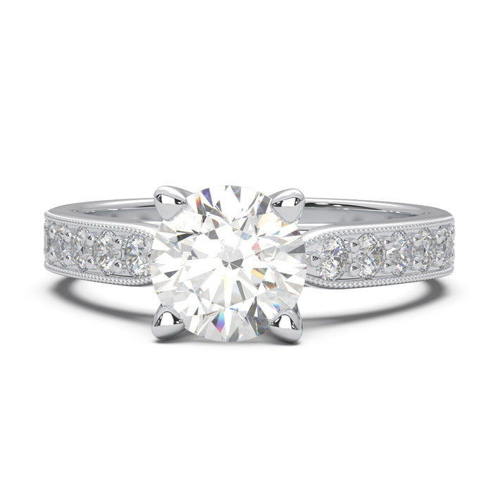 Solitaire  Ring 0.75 carat Rond Diamond. 18k Gold . 9058