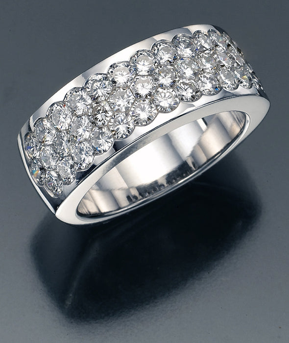 טבעת הצהרה, טבעת נצח, יהלומים בצורת הכוורת. צפו בהגדרה רגילה בלתי נראית.