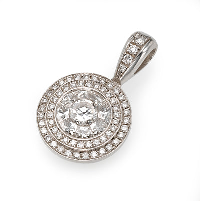 Classic and elegant Diamonds pendant, Halo Diamonds pendant. hand made.W