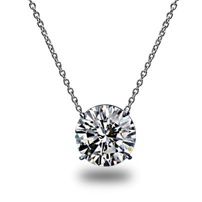 Classic Solitaire Pendand with Round cut Diamond. 18k gold. 4501